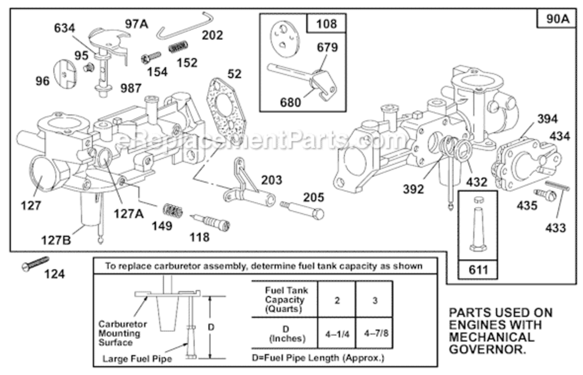 Page E Diagram and Parts List for 80200 2201-2413, 2416, 2419, 2421, 2422, 2423, 2424, 2426, 2428, 2429 Briggs and Stratton Engine